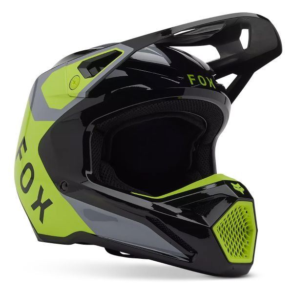 Casque Cross FOX V1 Lean Grey Yellow Casque Cross FOX V1 Lean Grey Yellow