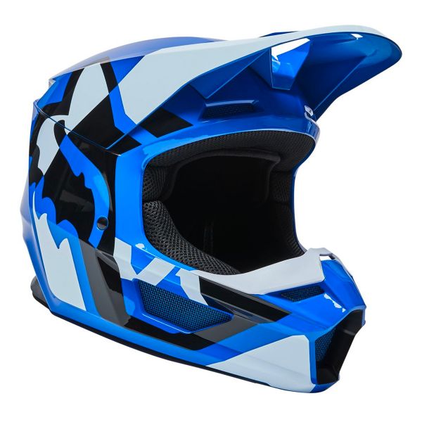 Casque FOX V1 Lux Blue Au Meilleur Prix | iCasque.com