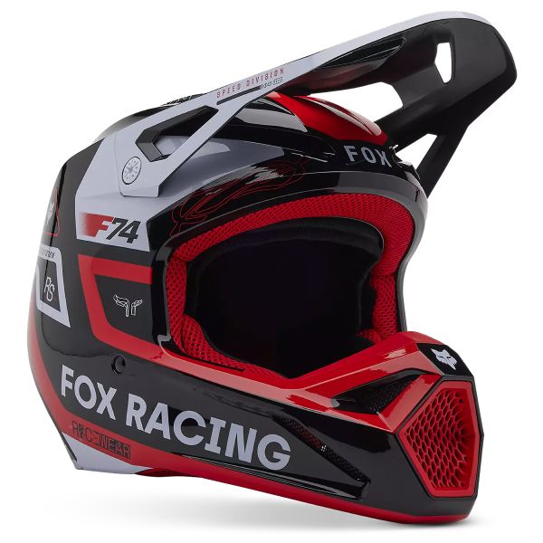 Casque Cross FOX V1 Race Spec Fluo Red