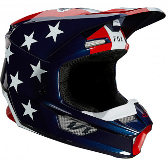 Casque Cross FOX V1 Ultra White Red Blue Casque Cross FOX V1 Ultra White Red Blue