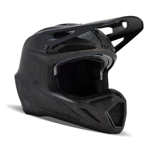 Casque Cross FOX V3 RS Carbon Solid Matte Black