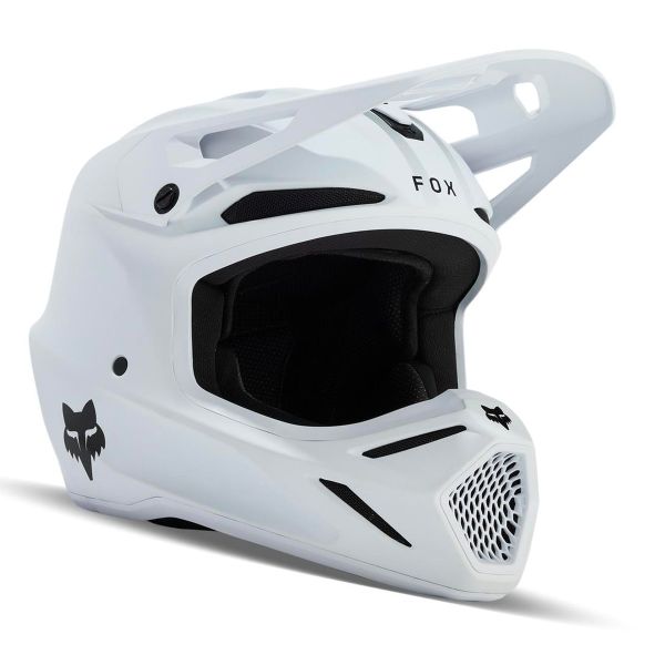 Casque Cross FOX V3 Solid Matte White Casque Cross FOX V3 Solid Matte White