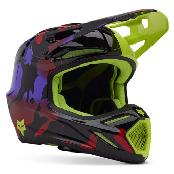 Casque Cross FOX V3 Throttle Fluo Yellow