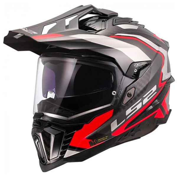 Casque Cross LS2 Explorer Hexa Black Red Grey MX701
