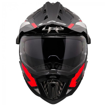 LS2 Explorer Hexa Black Red Grey MX701