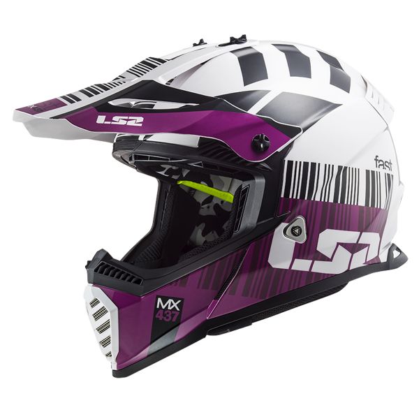 Casque Cross LS2 Fast Evo Xcode White Purple MX437