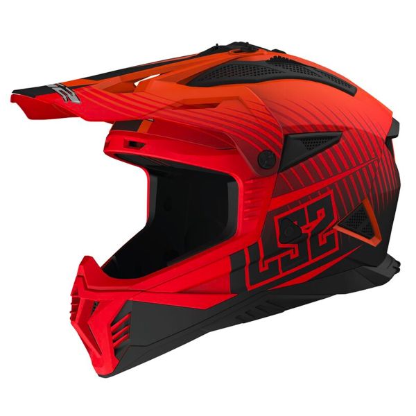 Casque Cross LS2 Fast II Duck Matt H-V Orange Red MX708 Casque Cross LS2 Fast II Duck Matt H-V Orange Red MX708