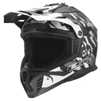 Casque Cross LS2 Fast II Grotesk Black Grey MX708