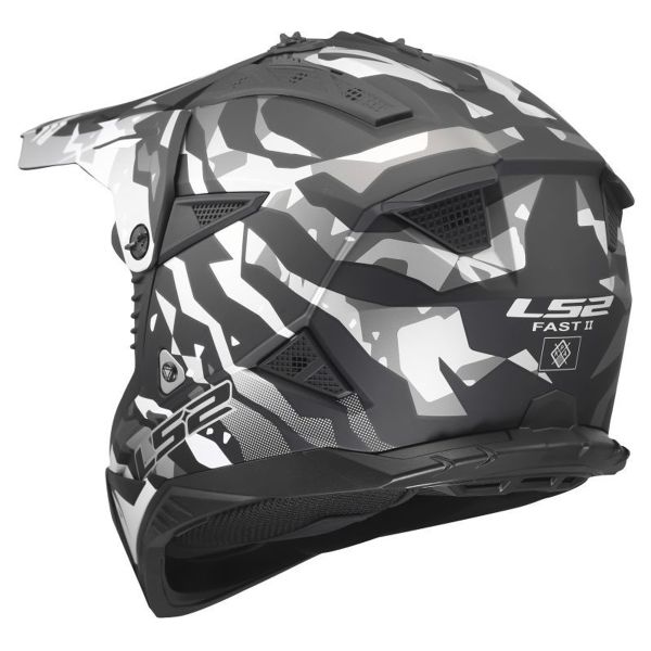 LS2 Fast II Grotesk Black Grey MX708