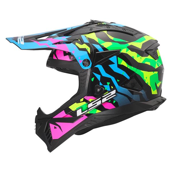 LS2 Fast II Grotesk Blue Pink Green MX708