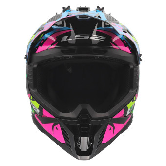 LS2 Fast II Grotesk Blue Pink Green MX708