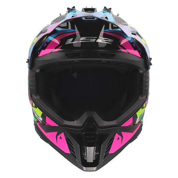 LS2 Fast II Grotesk Blue Pink Green MX708