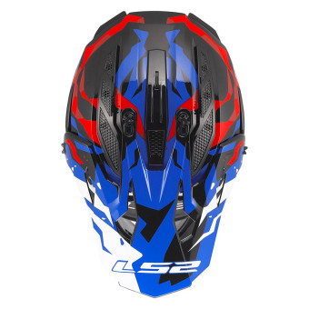 LS2 Fast II Grotesk White Blue Red MX708