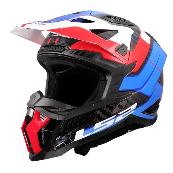 Casque Cross LS2 X-Force Galuo White Red Blue MX703 Casque Cross LS2 X-Force Galuo White Red Blue MX703