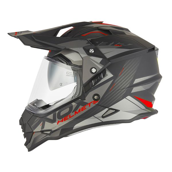 Casque Cross NOX N312 Track Mat Black Red