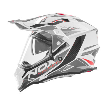 Casque Cross NOX N312 Track White Shiny Red