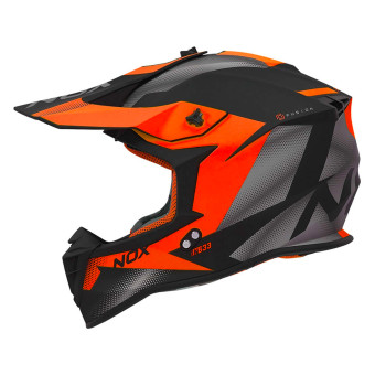 Casque Cross NOX N633 Fusion Matt Black Neon Orange