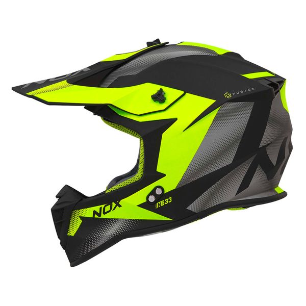 Casque Cross NOX N633 Fusion Matt Black Neon Yellow