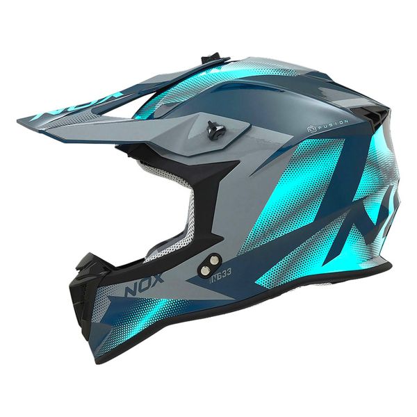 Casque Cross NOX N633 Fusion Nardo Grey Iridium Blue