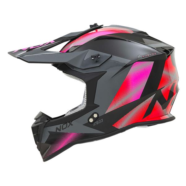 Casque Cross NOX N633 Fusion Nardo Grey Iridium Pink