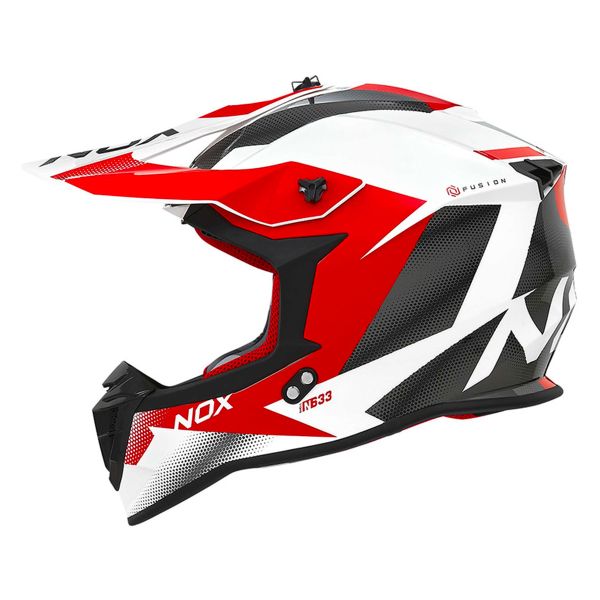 Casque Cross NOX N633 Fusion White Red