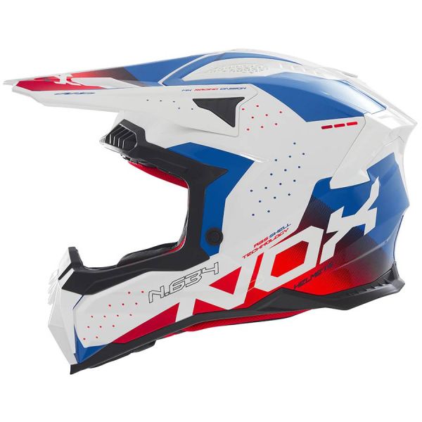 Casque Cross NOX N634 Gradiant White Blue Red