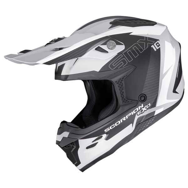 Casque Cross Scorpion Smx-10 Speed Matt Grey Black White