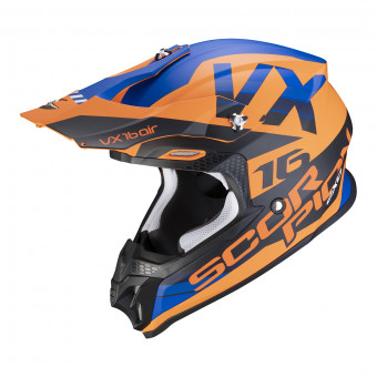 Casque Cross Scorpion VX-16 Air X-Turn Matt Orange Blue Casque Cross Scorpion VX-16 Air X-Turn Matt Orange Blue