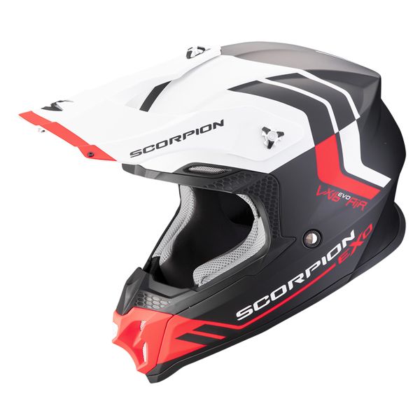 Casque Cross Scorpion VX-16 Evo Air Fusion Matt Black Red