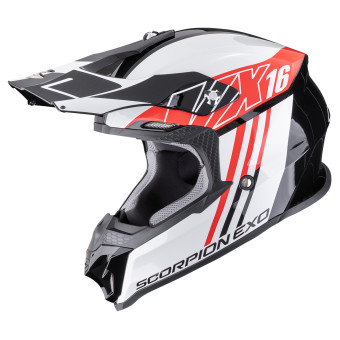 Casque Cross Scorpion VX-16 Evo Air Lignes Black Red