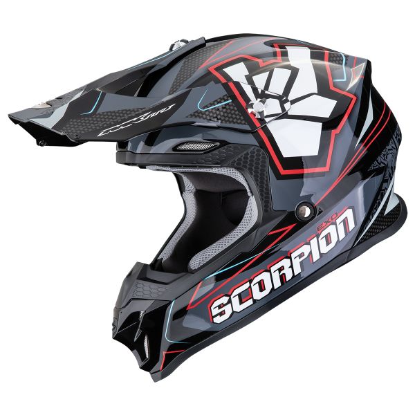 Casque Cross Scorpion VX-16 Evo Air Rok Black Grey Red