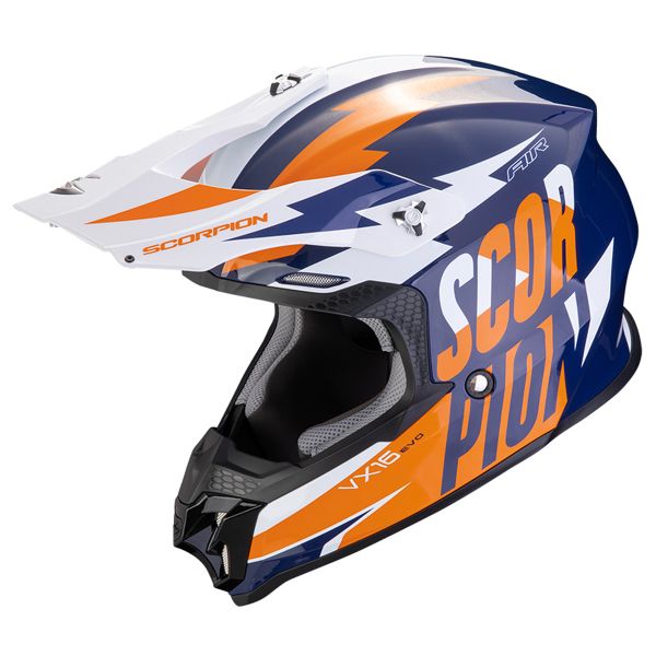 Casque Cross Scorpion VX-16 Evo Air Slanter Blue Orange