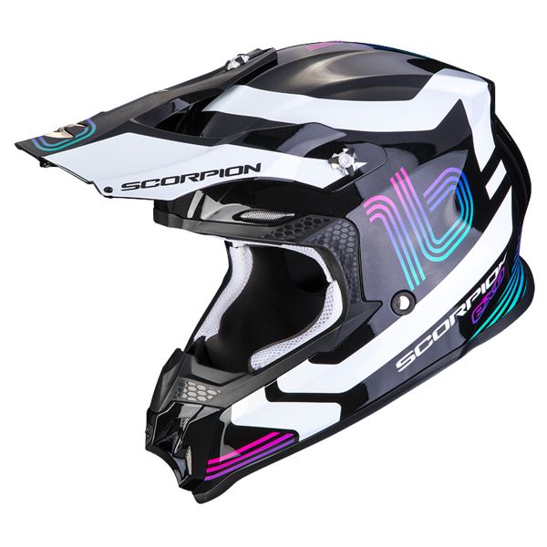Casque Cross Scorpion VX-16 Evo Air Tub Metal Black White