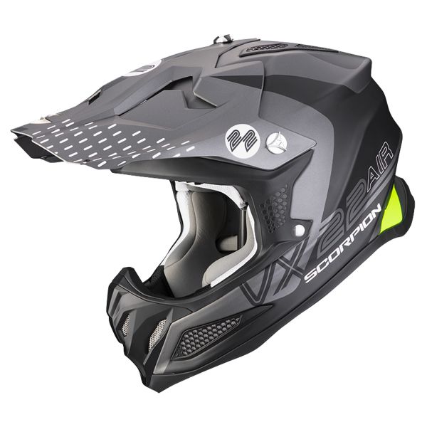 Casque Cross Scorpion VX-22 Air Ares Matt Black Silver