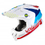 Casque Cross Scorpion VX-22 Air Ares White Blue Red