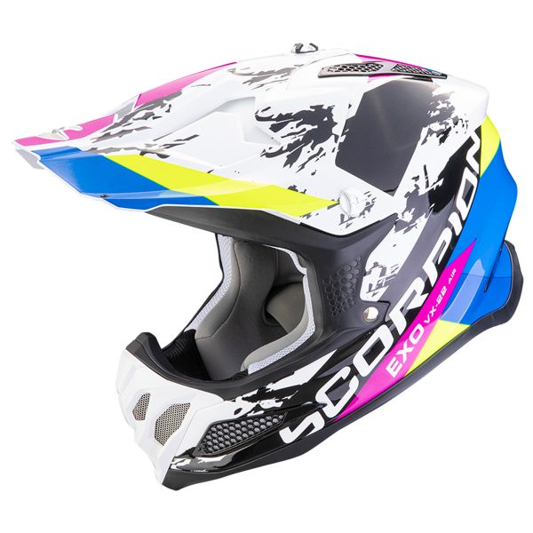 Casque Cross Scorpion VX-22 Air Cx White Black Blue