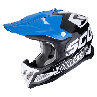 Casque Cross Scorpion VX-22 Air Updown Black White Blue