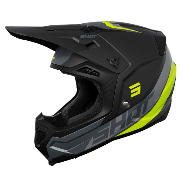 Casque Cross SHOT Core Custom Neon Yellow Matt