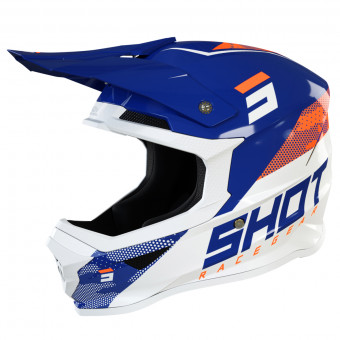 Casque Cross SHOT Furious Camo Navy Orange