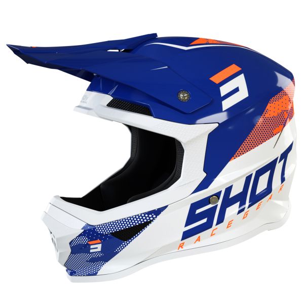 Casque Cross SHOT Furious Camo Navy Orange