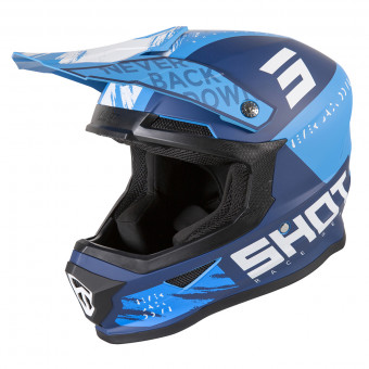 Casque Cross SHOT Furious Draw Blue Matt Casque Cross SHOT Furious Draw Blue Matt
