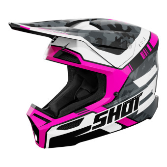 Casque Cross SHOT Furious Flash Pink Glossy 2.0
