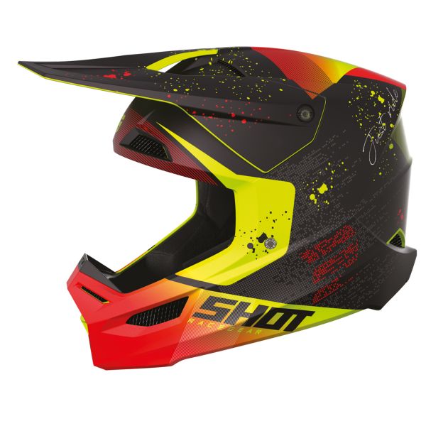 Casque Cross SHOT Furious Matrix Red Matt