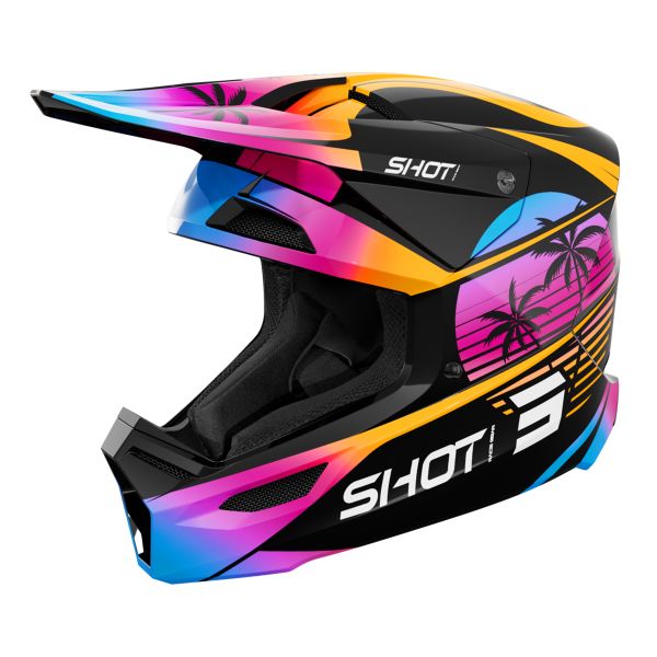 Casque Cross SHOT Furious Miami Orange Glossy 2.0