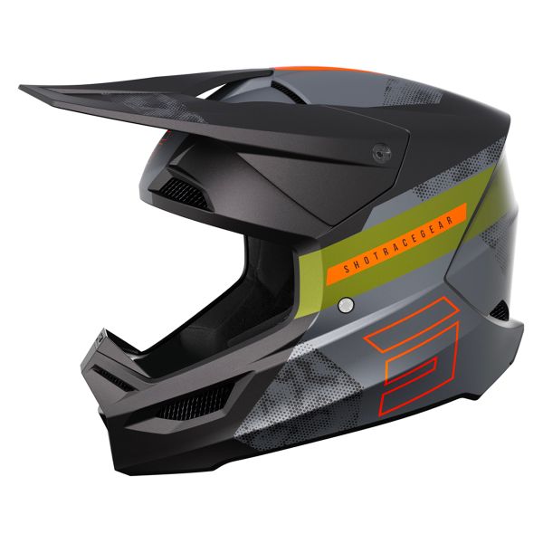 Casque Cross SHOT Furious Patrol Black Kaki Matt