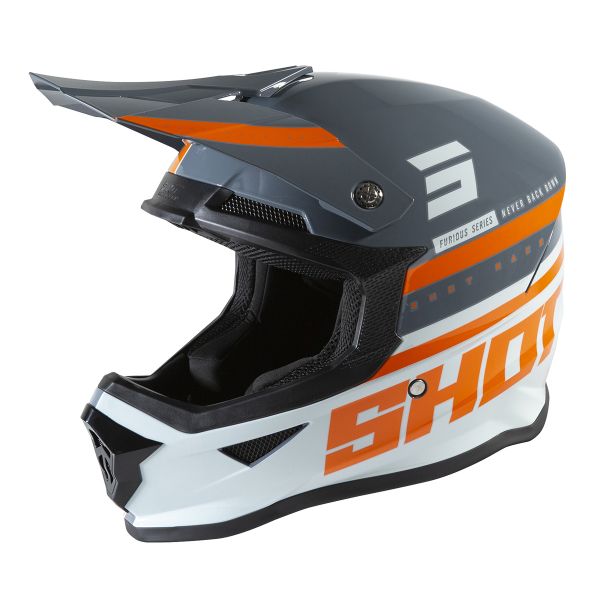 Casque Cross SHOT Furious Shining Grey Glossy