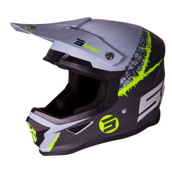 Casque Cross SHOT Furious Storm Dark Grey Neon Yellow Matt