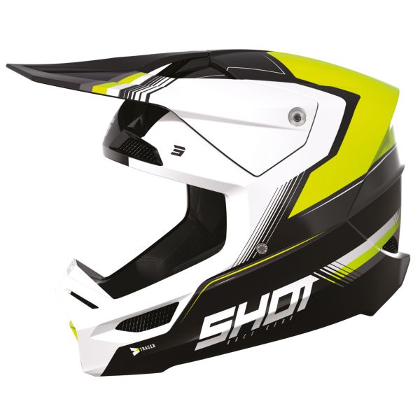 Casque Cross SHOT Furious Tracer Kid Neon Yellow Glossy