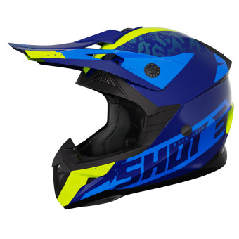 Casque Cross SHOT Pulse Airfit Blue Neon Yellow Glossy