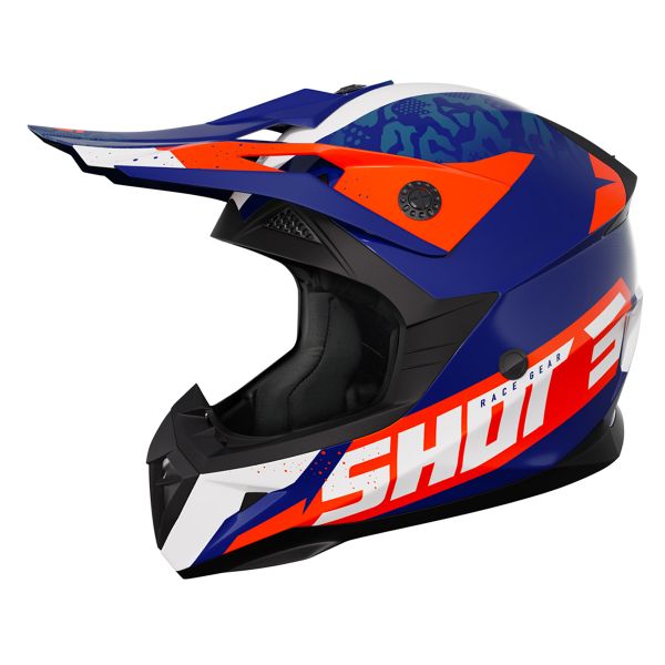 Casque Cross SHOT Pulse Airfit Blue White Orange Glossy